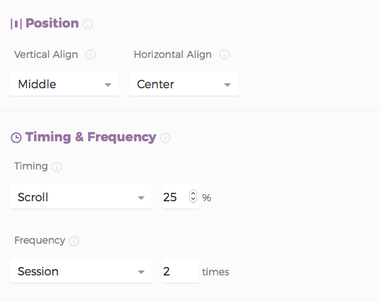 Popup Timing and Frequency