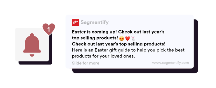 Segmentify bulk push notification to remind customers that Easter is approaching
