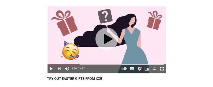 Illustration of a Youtube video thumbnail for an influencer and brand collaboration for Easter