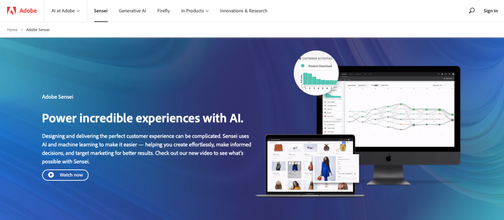 Adobe Sensei homepage