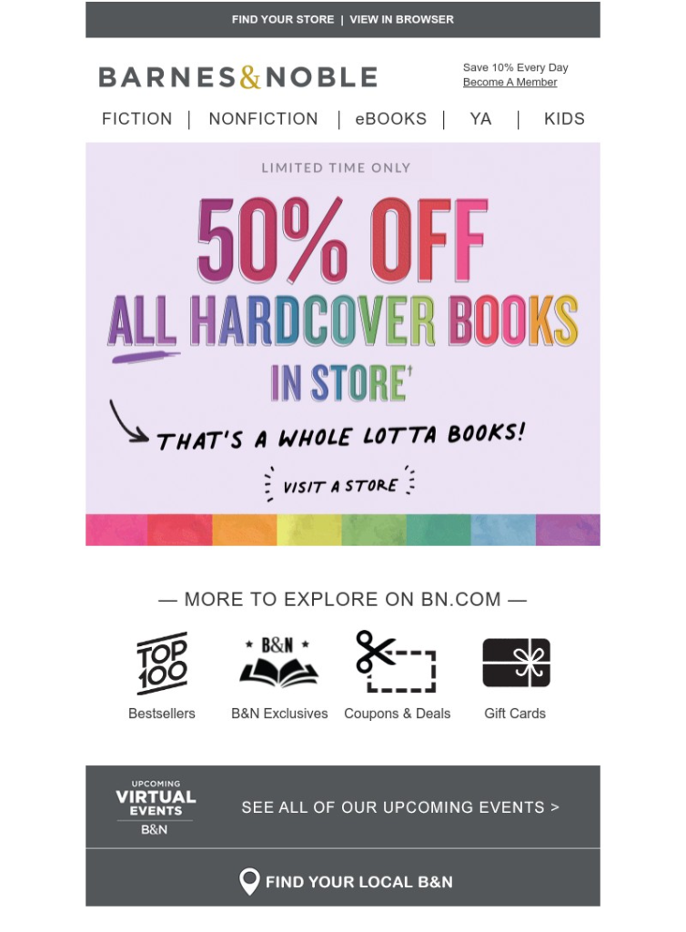 Barnes & Noble post-Christmas email campaign.