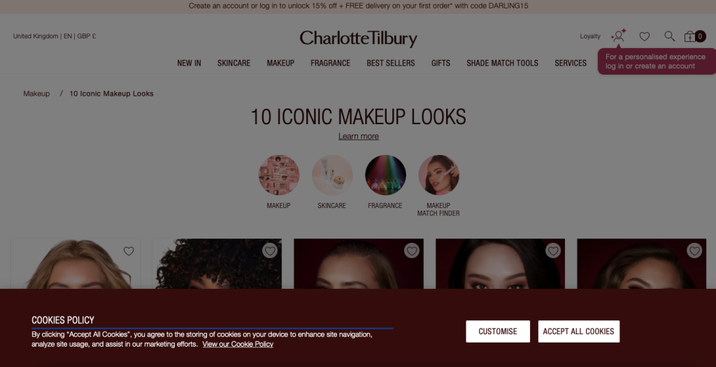 Charlotte Tilbury Beauty website.
